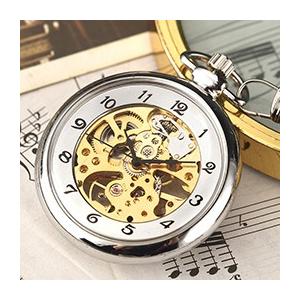 懐中時計 シルバー 手巻きフルスチール ファッション スケルトン 透明機械式 フォブチェーン Sliver Fri1224 Namoヤフーショップ 通販 Yahoo ショッピング