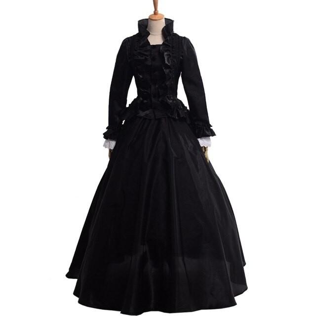 コスプレ 女性用 ビクトリア朝 長袖 イブニングパーティー 衣装 中世 ゴシック ロリータ ドレス Black Xl Fri1432 Namoヤフーショップ 通販 Yahoo ショッピング