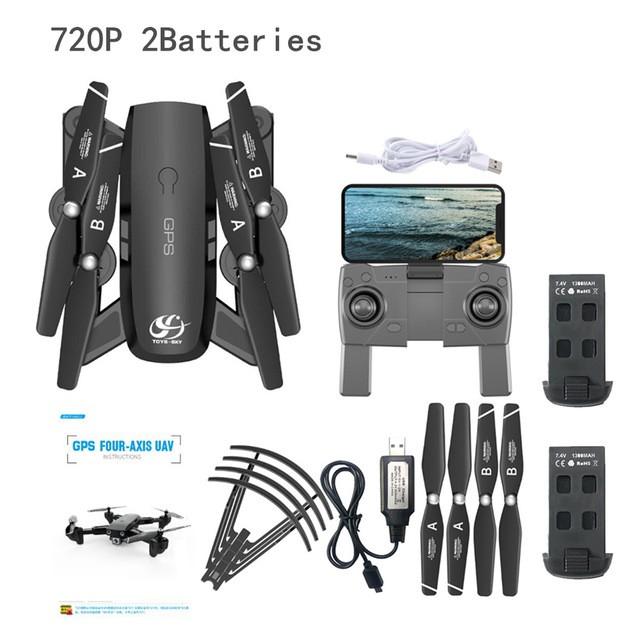 子供向き CSJ GPS WIFI FPV S166GPS RC クアドコプター ドローン 720P 2Batteries