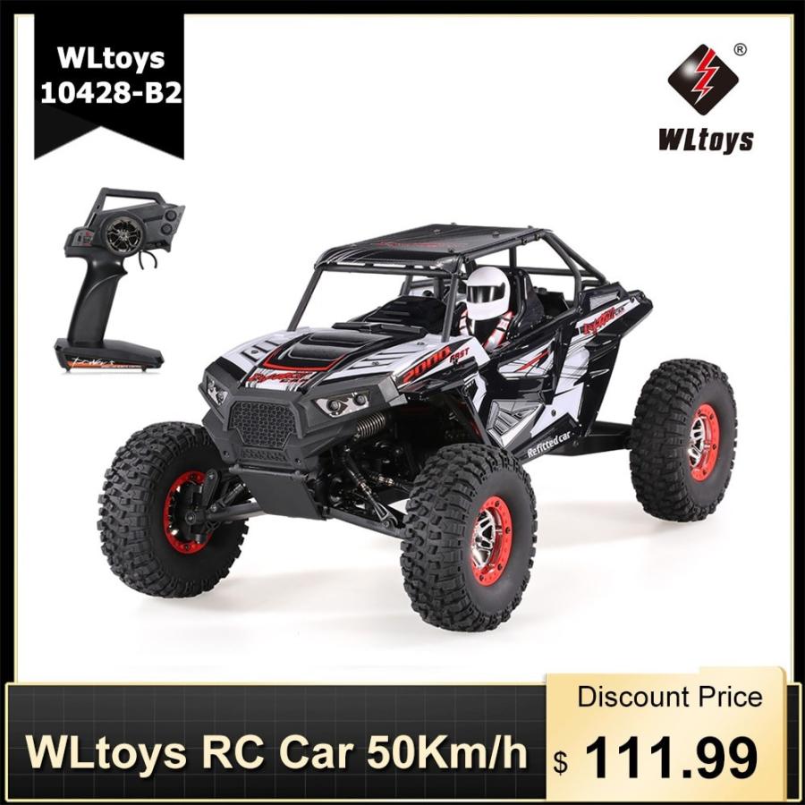 ラジコン WLtoys 10428-B2 1/10 RCカー2.4G 4WD 50Km / hロッククローラーリモートコントロール