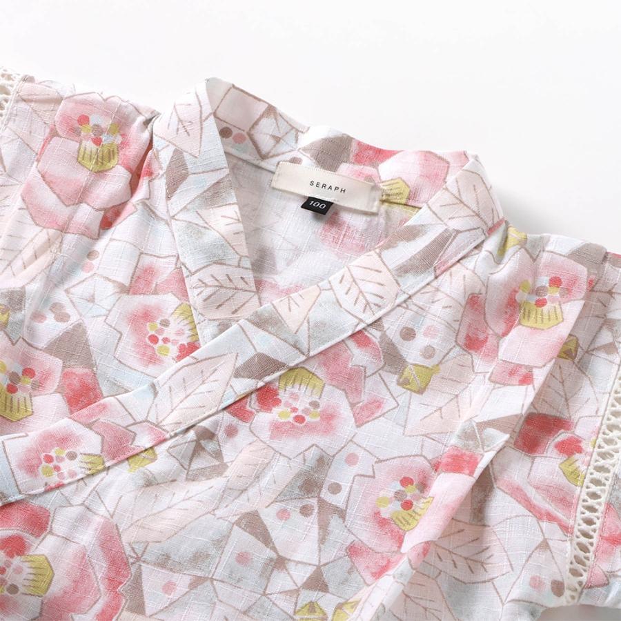 子供 ベビー 浴衣セット セパレート ドレス セラフ 簡単 女の子 甚平 70cm 80 90 キッズ 花柄 和柄 かわいい レトロ ブランド ポイント利用 爆買 | Seraph | 05