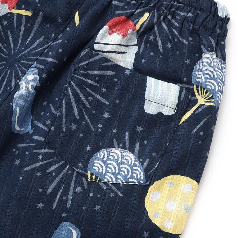 Ampersand（アンパサンド） 甚平 男の子 子供 キッズ 恐竜 綿100 巾着 