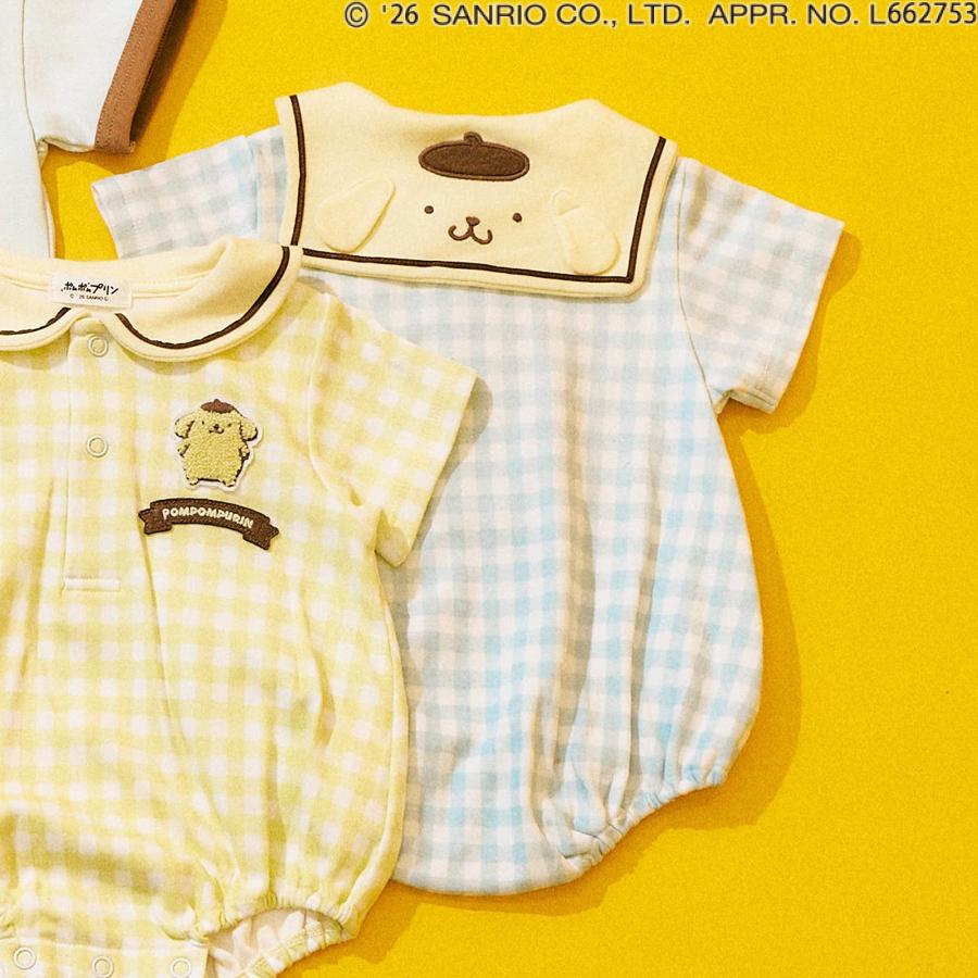 ベビー服 ロンパース 半袖 女の子 男の子 ポムポムプリン 出産祝い キャラクター かわいい 綿100％ サンリオ 子供服 赤ちゃん 春 春 プレゼント 70cm 80 爆買 | Seraph