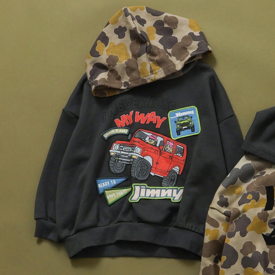 子供服 パーカー キッズ ジムニー ジュニア 男の子 女の子 ブリーズ 車 秋 冬 トレーナー スウェット 140cm 130 120 110 100 90 JIMNY かっこいい おしゃれ 迷彩 | BREEZE | 04
