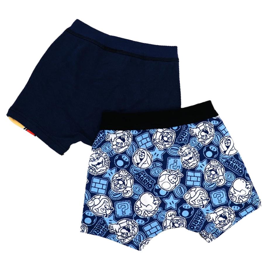 2枚組 ボクサーパンツ キッズ 男の子 マリオ 下着 キャラクター 子供 インナー 小学生 幼稚園 保育園 小学生 園児 前閉じ 綿100％ 110cm 120 130 ネームタグ付 | BANDAI | 06