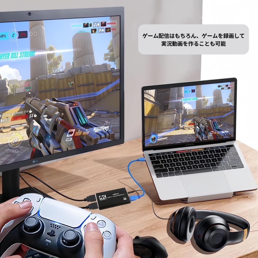 HDMI キャプチャーボード 4K 60fps パススルー ビデオキャプチャー
