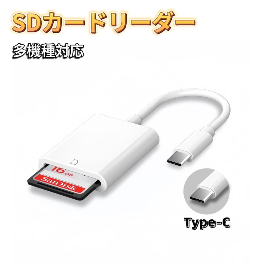 Type-C SDカードリーダー iPhone タイプC USB-C パソコン カードリーダー メモリーカードリーダー カメラリーダー 変換アダプタ SDカード MacBook iPhone iPad（Yahoo!・BLACKSCORPIONストア）