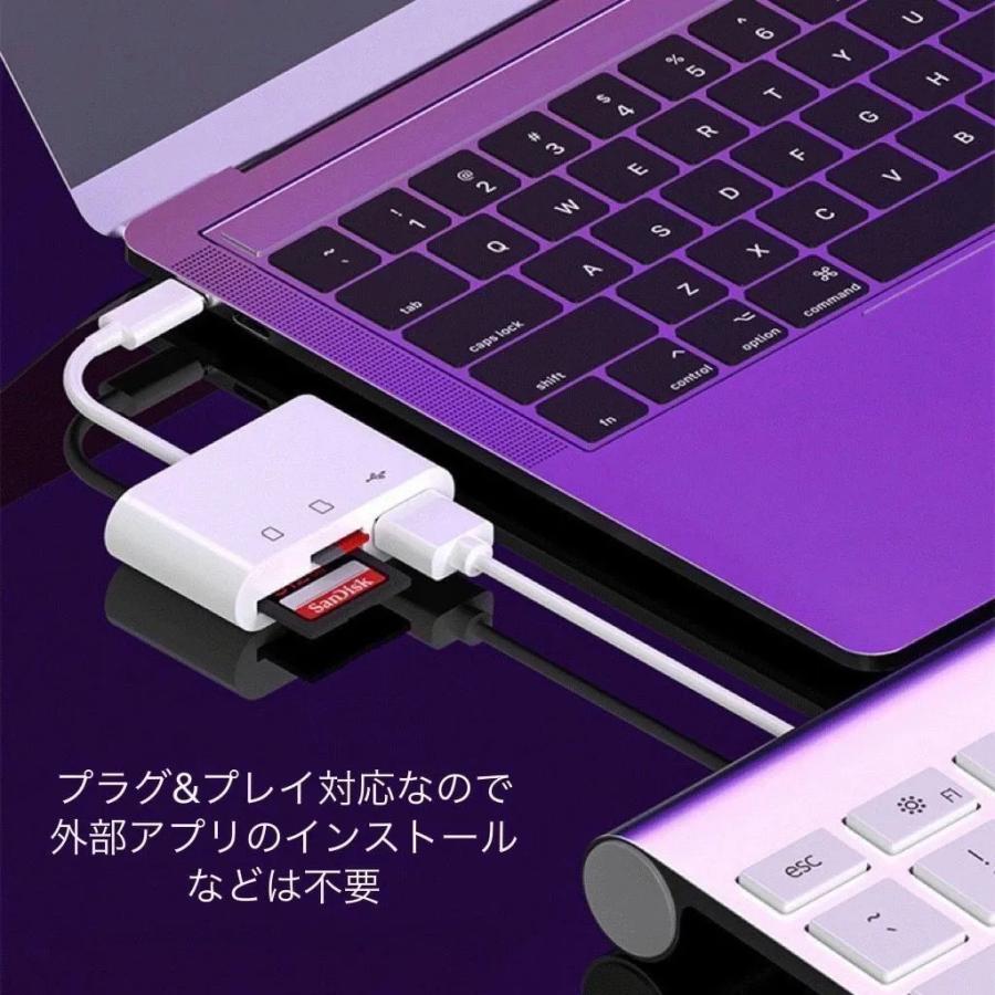 USB Type-C ハブ 3in1 USB3.0 SDカードリーダー microSDカードリーダー SDカード 変換 アダプタ タイプC ノートPC｜nana-general-store｜06