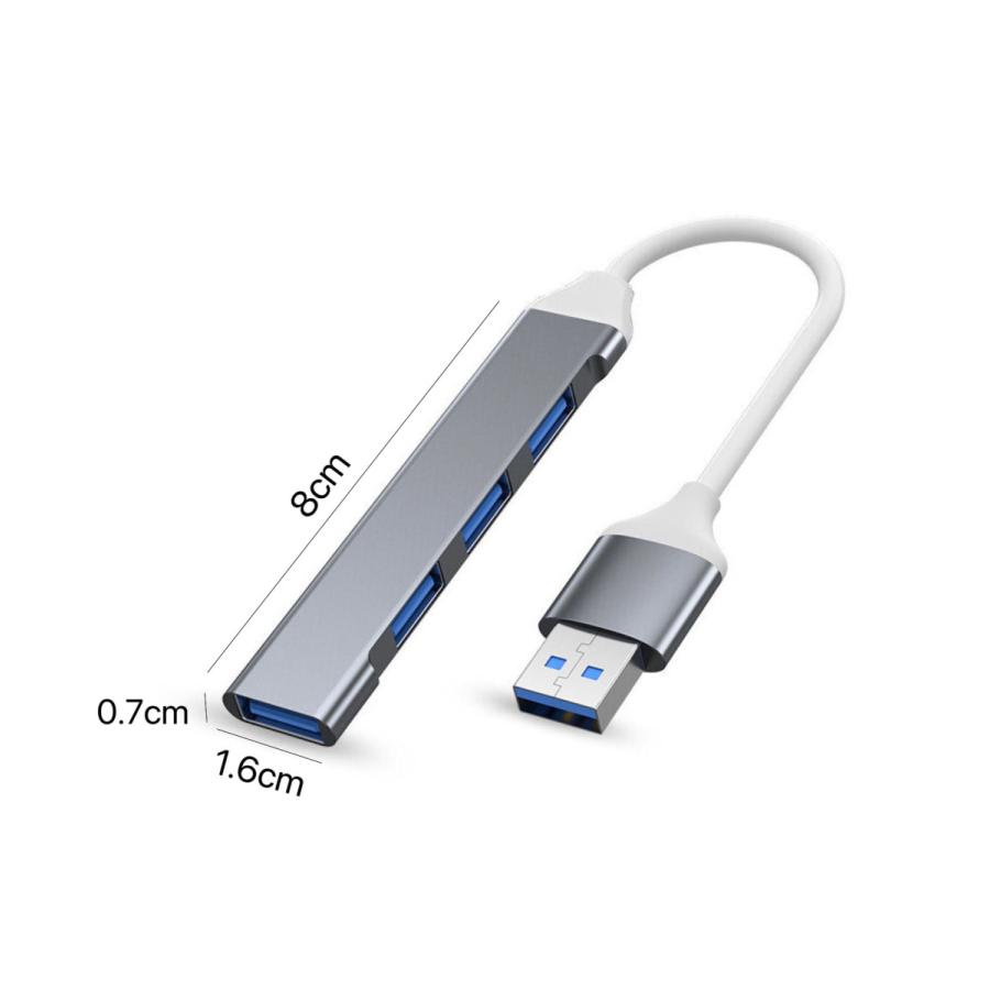 USBハブ 4ポート USB ハブ USB HUB 高速 USB3.0 ケーブル 10cm ディープグレー コンパクト ノートPC 電源 小型 拡張｜nana-general-store｜08