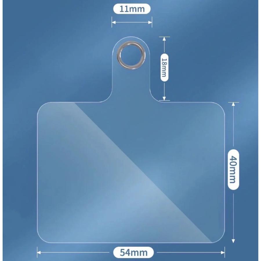 ストラップホルダー 6枚セット ネックストラップ ショルダーストラップ スマホ 透明 クリア 装着簡単 フルカバーケース対応｜nana-general-store｜09