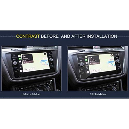 後払い手数料無料 VW Tiguan 2018-2022アクセサリ用INTGETタッチスクリーンプロテクターとセンターコンソールカバー (黒) およびセンターコンソールオーガナイザートレイ