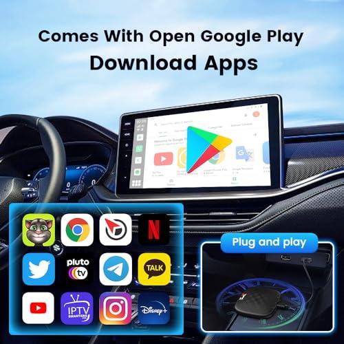 東京通販サイト CarPlay Ai Box Adapter CarlinKit Wireless Android Auto&Wireless CarPlay Multimedia Box Netflix/YouTube Car Video、Android 11.0 System付属、4 G Ne