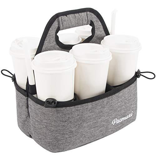 宅配用PACMAXIドリンクキャリア、テイクアウトオフィス、ピクニック、ビーチ、アウトドア用リユース可能ドリンクホルダー、取り外し可能な仕切り