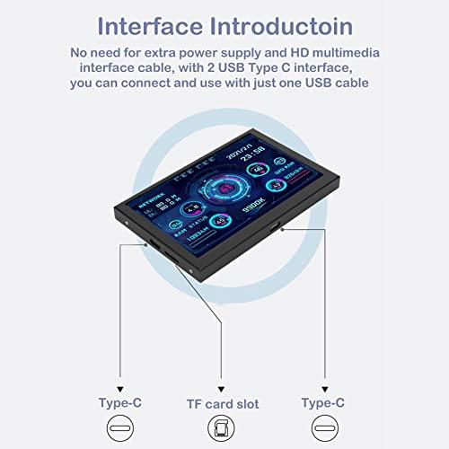 Luqeegコンピュータ温度モニタ、5 In IPS USB Type C PC CPUモニタ、PC CPUデータモニタAIDA 64用コンピュータ温度表示、PC温度表示、CPU GPU RAM用PCセンサ PC CPU GPU Luqeegコンピュータ温度モニタ In IPS USB Type CPUモニタ CPUデータモニタAIDA 64用コンピュータ温度表示 PC温度表示