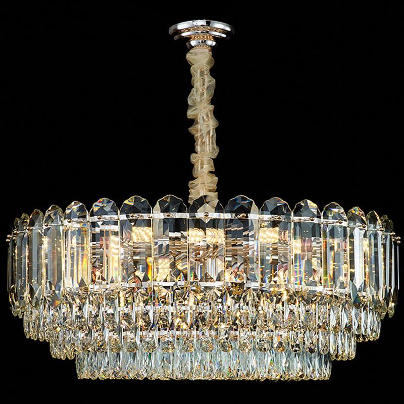 吊り下げ照明LEDクリスタルエンパイヤシャンデリアゴールドデラックス