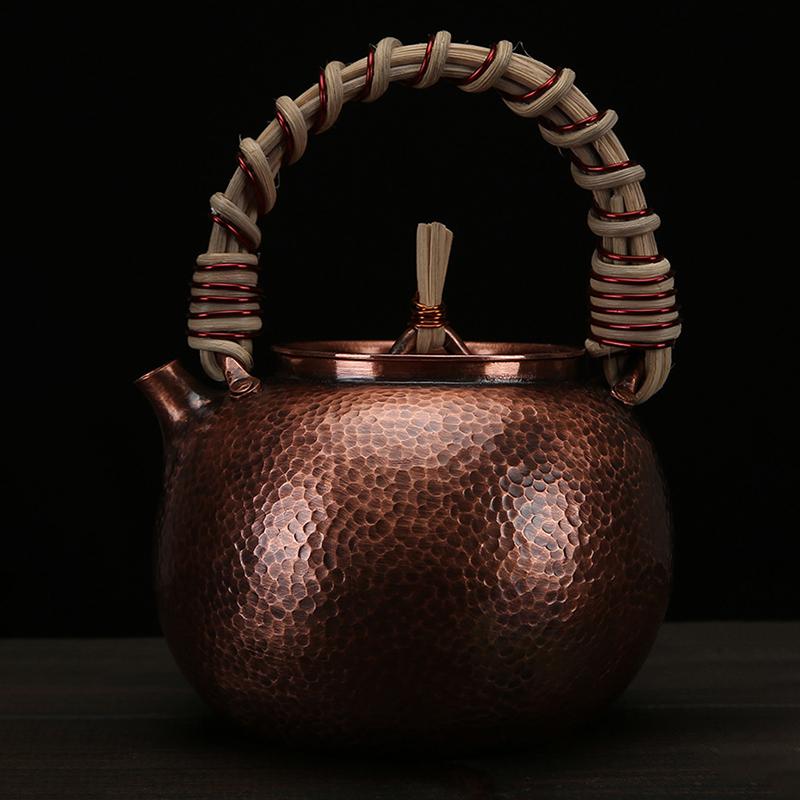 MM-TH026 【鎚起銅器】 純紫銅茶の壺 職人手作りの銅壷 煎茶道具 