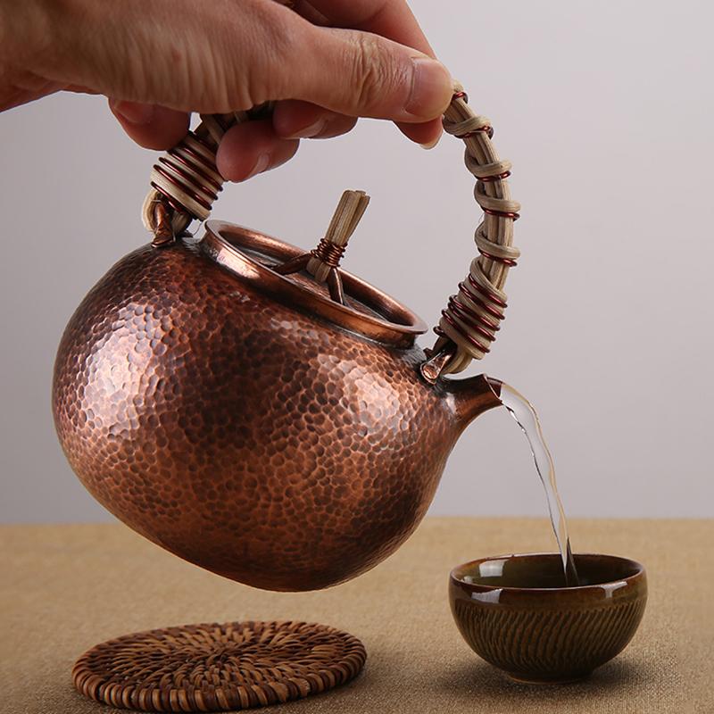 MM-TH026 【鎚起銅器】 純紫銅茶の壺 職人手作りの銅壷 煎茶