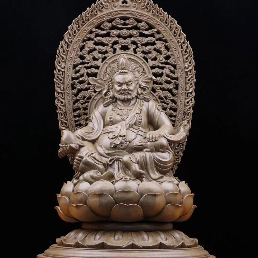 毘沙門天 仏教美術 仏教工芸品 沈香 木彫り コレクション 職人手作り 美術品 室内飾り 彫刻工芸品 【収納】 置物 高さ:68CM