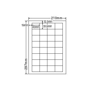 LDW32U(L) ラベルシール 1袋 100シート A4 32面 43×33.9mm マルチ