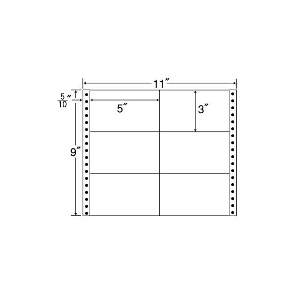 M11A(VP10)　連帳ラベルシール　10ケースセット　ドットインパクトプリンタ用　M11A　nana　127×76mm　6面　ナナラベル　ナナフォーム　東洋印刷　5000折　11インチ幅