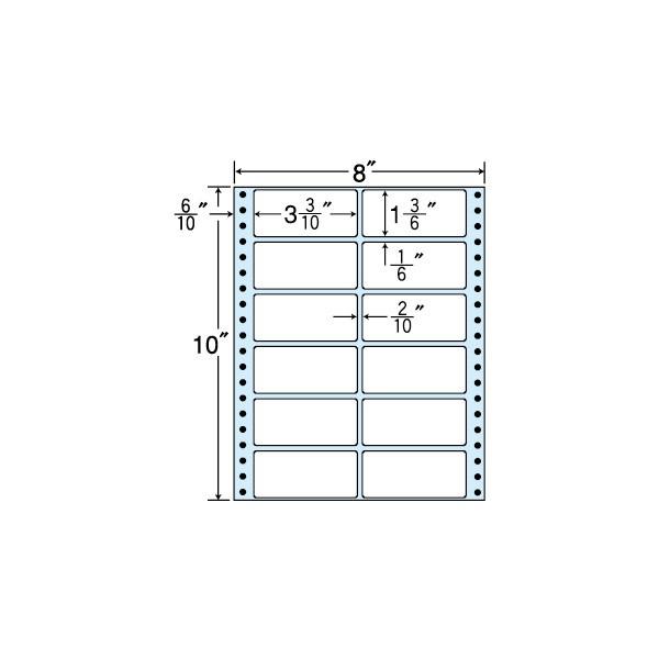 NT08CR(VP2) 再剥離連帳ラベルブルーセパ 12面 1000折 84×38mm タックフォーム ナナフォーム 東洋印刷ナナラベル キレイにはがせる 8インチ幅