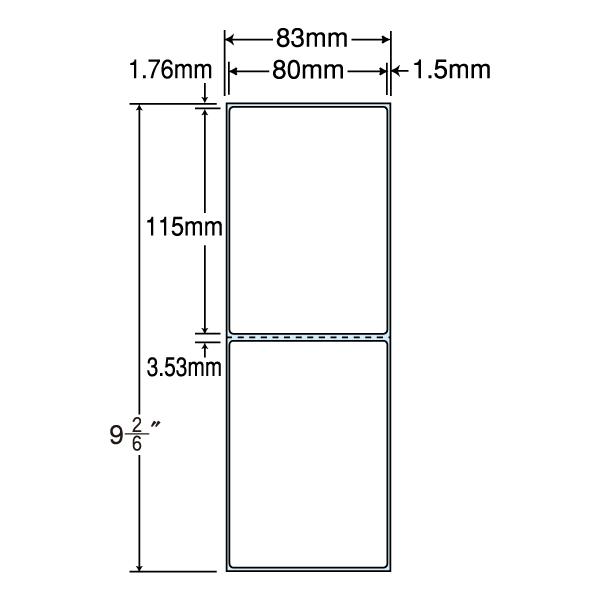 TM-3C(VP10) PD SCMラベル Cタイプタテ 10ケース 20000折 2面 80×115mm サーマルプリンタ用 ハイクオリティタイプ 東洋印刷 TM3C ナナラベル