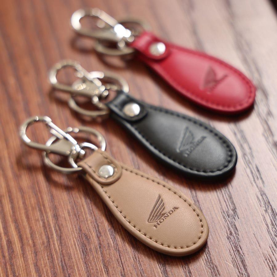 S*Y様 おはなさんキーホルダー◎ （オレンジ） ホンダ ホンダ純正グッズ レザーオーバルキーホルダー レッド