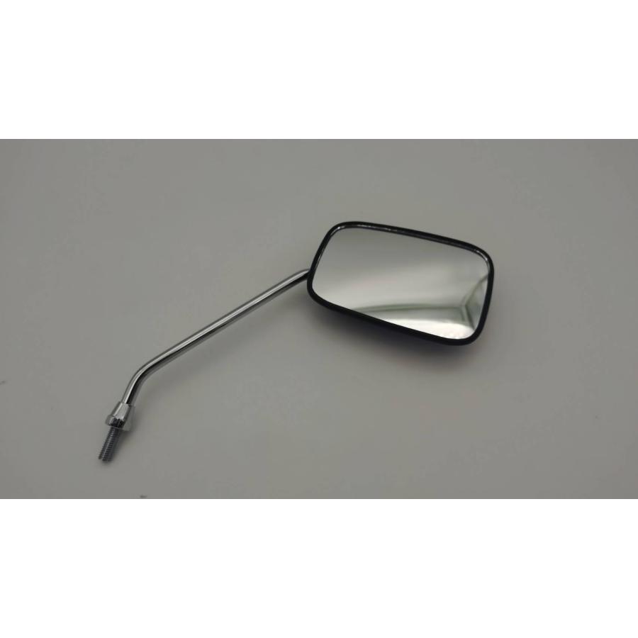 NTB 角型ミラー( 黒角 / メッキステー) 正ねじ8mm 左右共用 1本