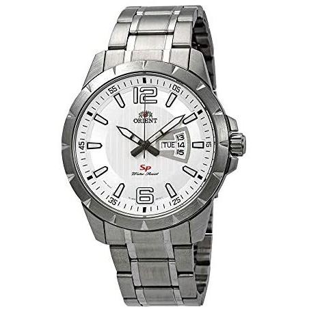 リアル Orient スポーツホワイトダイヤルメンズウォッチ (シルバートーン) FUG1X005W 腕時計