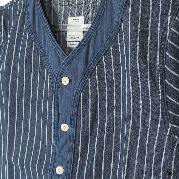 VISVIM(ビズビム) 16S/S DUGOUT SHIRT S/S (INDIGO STRIPE 