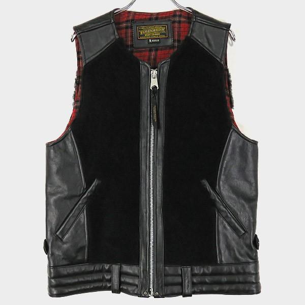 NEIGHBORHOOD（ネイバーフッド） GRIZZLY/MCL-VEST (ムートンレザー
