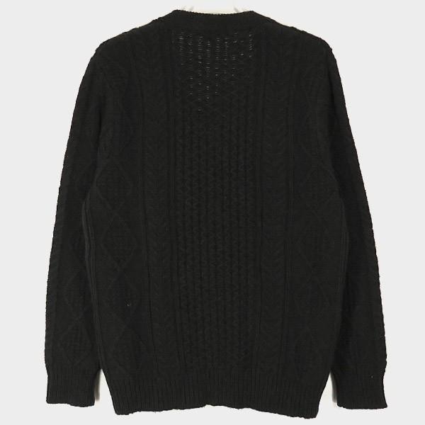 シュプリーム黒S ケーブルニットカーディガン