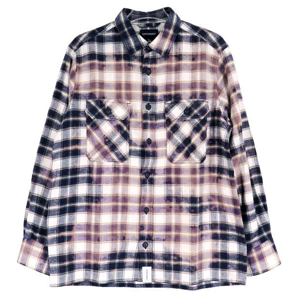 DESCENDANT ディセンダント 19SS MOSS CHECK LS SHIRT 191BRDS-SHM01 モス チェック ロングスリーブ シャツ ホワイト 長袖｜nanainternational