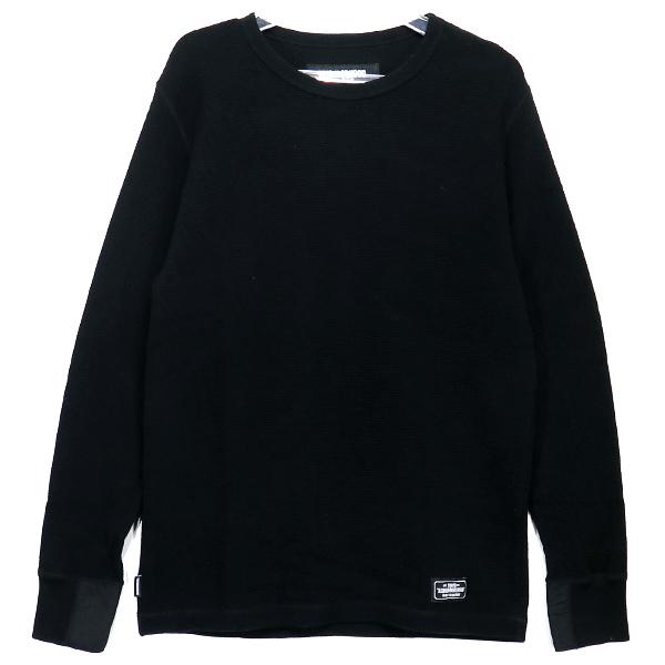 【美品】NEIGHBORHOOD サーマル カットソー ワッフル L ブラック NEIGHBORHOOD（ネイバーフッド） 19AW B-WAFFLE/C-CREW.LS 192UWNH