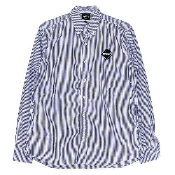 エフシーレアルブリストル F.C.Real Bristol 16AW COOL MAX B.D. SHIRT FCRB-167050 クールマックス ボタンダウン シャツ ネイビーストライプ F.C.R.B.｜nanainternational