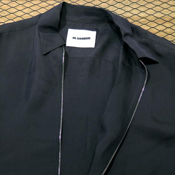 JIL SANDER ジルサンダー シルク混 ロングスリーブ ジップシャツ