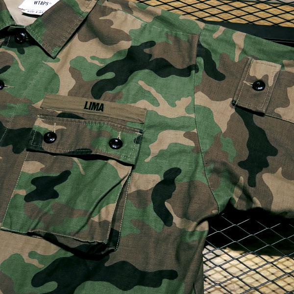 ミリタリージャケット wtaps jungle LS 02 CAMO woodland LARGE WTAPS（ダブルタップス） 17AW JUNGLE LS 02/SHIRT.COTTON.SATIN.CAMO