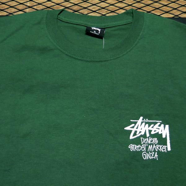 STUSSY ステューシー x DOVER STREET MARKET ドーバーストリートマーケット STOCK DSM GINZA HO20 TEE ストック 銀座 Tシャツ ダーク グリーン