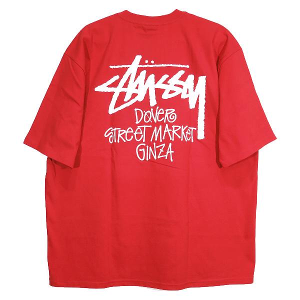 STUSSY ステューシー x DOVER STREET MARKET ドーバーストリートマーケット STOCK DSM GINZA SS22 TEE ストック 銀座 Tシャツ レッド