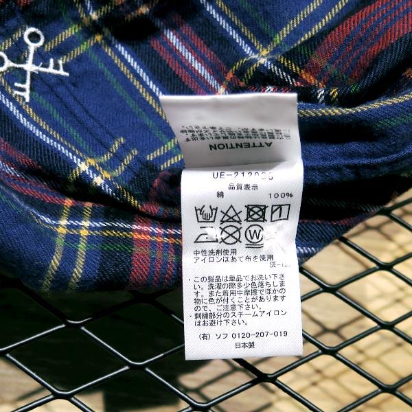 uniform experiment ユニフォームエクスペリメント 21AW STAR FLANNEL CHECK BIG B.D SHIRT スター フランネル チェック ビッグ ボタンダウン シャツ ネイビー｜nanainternational｜08