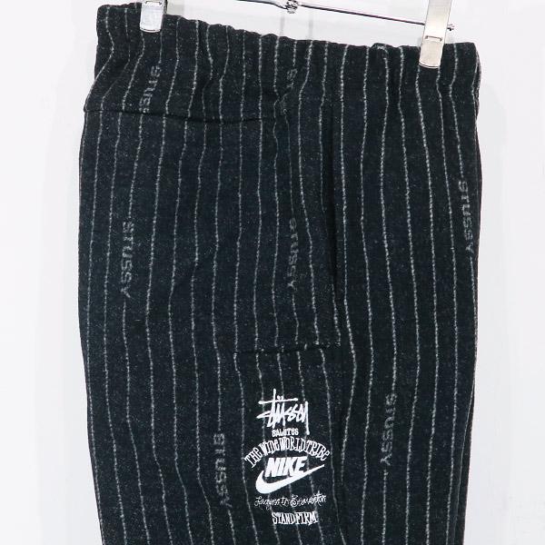 NIKE ナイキ x STUSSY ステューシー U NRG HO STRIPE WOOL PANTS DR4021 010 ストライプ ウール  パンツ ブラック イージーパンツ