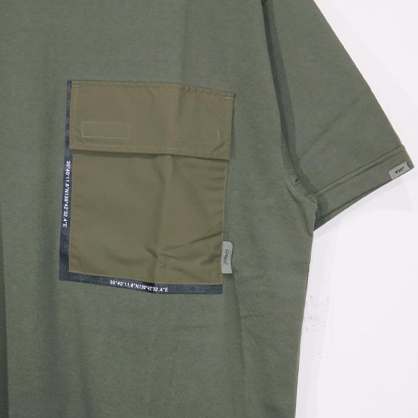 WTAPS ダブルタップス 23SS CONTAIN/SS/CTPL.GPS 231ATDT-CSM01S コンテイン ショートスリーブ ポケット Tシャツ オリーブドラブ 半袖 カットソー｜nanainternational｜03