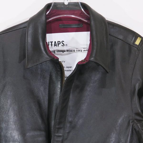 WTAPS ダブルタップス 16AW A-2/JACKET.LEATHER.SHEEP 162GWDT-JKM03 A2 シープレザー  フライトジャケット ブラウン アウター