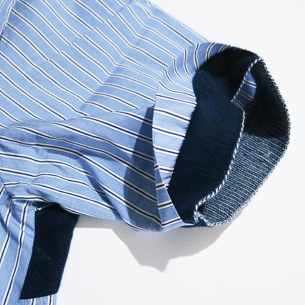 サカイ 23-06505 23SS ﾌﾞﾙｰ×ﾎﾜｲﾄ Thomas Mason ｽﾄﾗｲﾌﾟｼｮｰﾄｽﾘｰﾌﾞｼｬﾂ 1 sacai サカイ 23SS Thomas Mason Cotton Poplin L S Shirt ストライプ