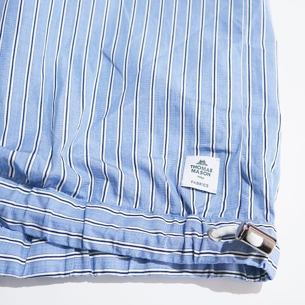 サカイ 23-06505 23SS ﾌﾞﾙｰ×ﾎﾜｲﾄ Thomas Mason ｽﾄﾗｲﾌﾟｼｮｰﾄｽﾘｰﾌﾞｼｬﾂ 1 sacai（サカイ） 23-06505 23SS ブルー×ホワイト Thomas Mason