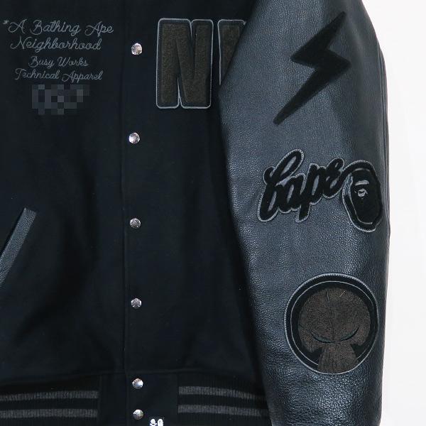 NEIGHBORHOOD ネイバーフッド × A BATHING APE ア ベイシング エイプ BAPE X NBHD VARSITY JACKET NUMBERING EXCLUSIVE ナンバリング バーシティ ジャケット｜nanainternational｜05