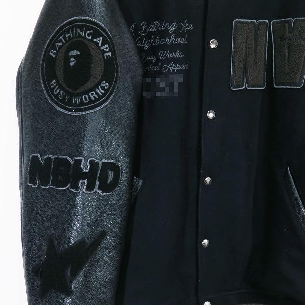 NEIGHBORHOOD ネイバーフッド × A BATHING APE ア ベイシング エイプ BAPE X NBHD VARSITY JACKET NUMBERING EXCLUSIVE ナンバリング バーシティ ジャケット｜nanainternational｜06