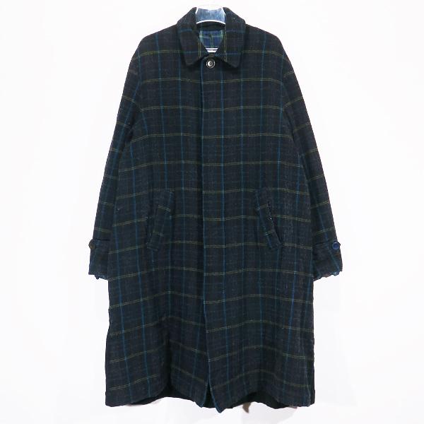 UNDERCOVER（アンダーカバー） 背面切り替え縮絨チェックロングコート