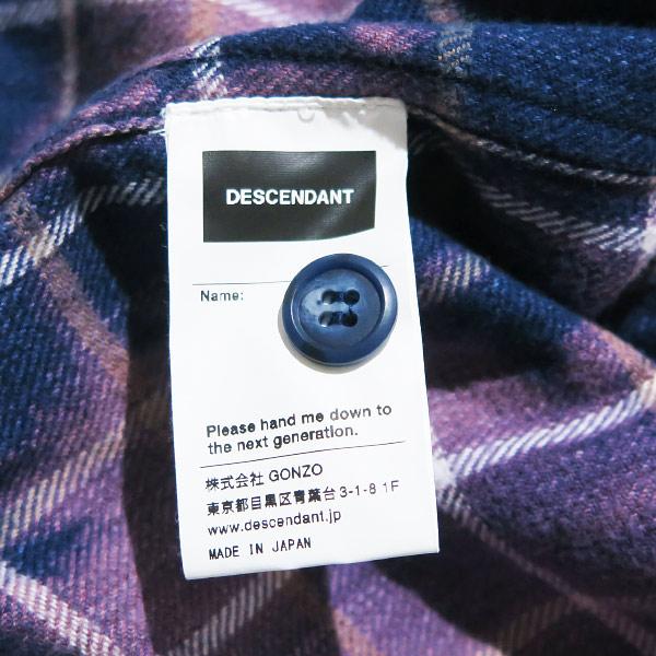 DESCENDANT ディセンダント 19SS MOSS CHECK LS SHIRT 191BRDS DESCENDANT ディセンダント 19SS MOSS CHECK LS SHIRT 191BRDS