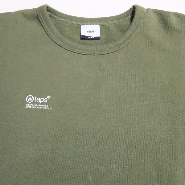 WTAPS オリーブ ボーン刺繍 クルーネック トレーナー